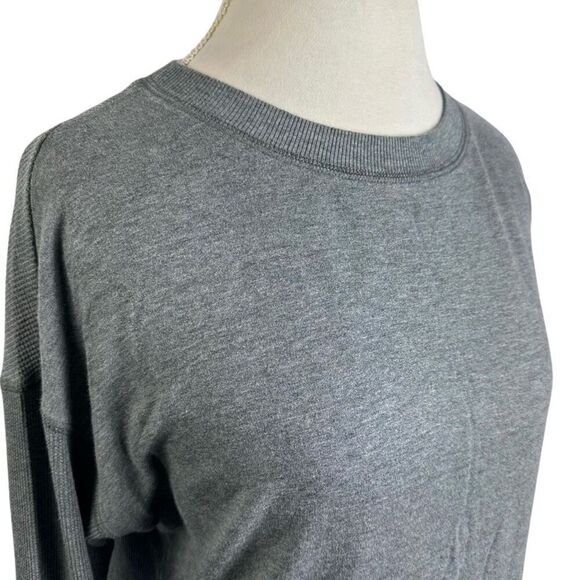 Eileen Fisher Gray Sweatshirt Waffle Knit Contrast Boxy Comfy Soft Size S - Picture 7 of 10